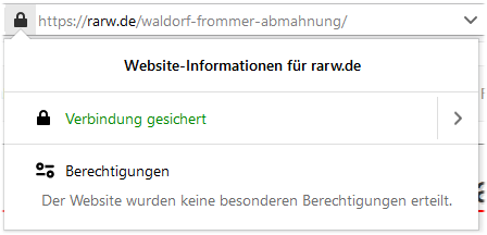 Bildschirmaufnahme Nachweis verschlüsselter Anwaltswebsite rarw.de